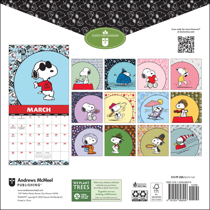 Peanuts Snoopy 2026 Square Wall Calendar