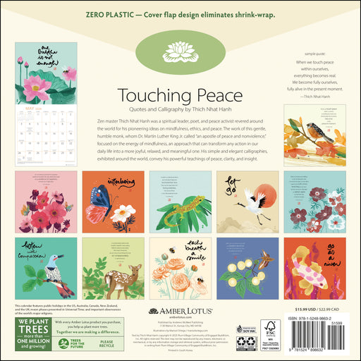 Thich Nhat Hanh 2026 Square Wall Calendar