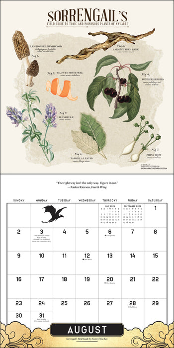 Fourth Wing Licensed Fan Art 2026 Square Wall Calendar