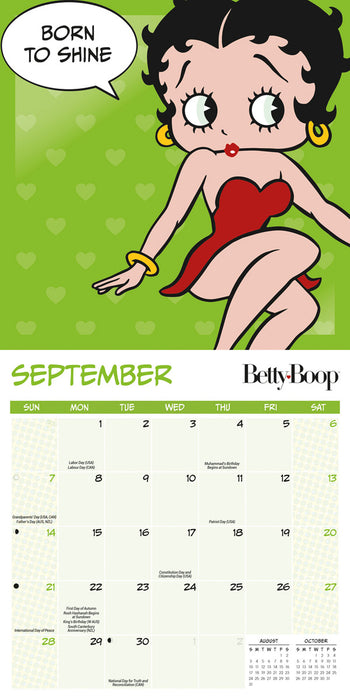 2025 Betty Boop USA Illustrated Mini Wall Calendar