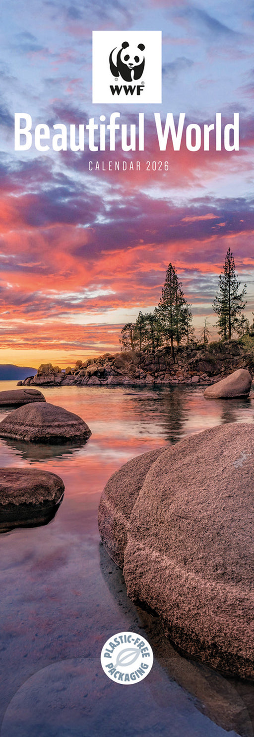 WWF Beautiful World 2026 Slimline Wall Calendar