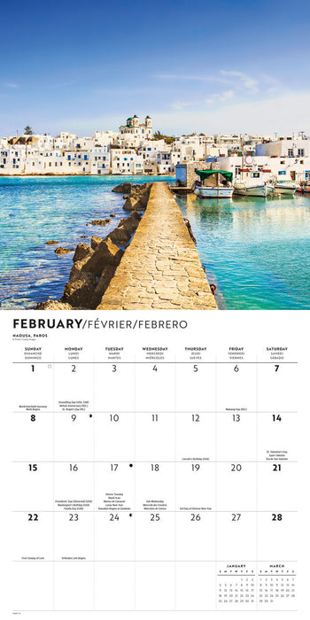 Greek Isles 2026 Square Wall Calendar