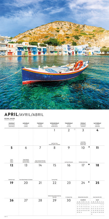 Greek Isles 2026 Square Wall Calendar
