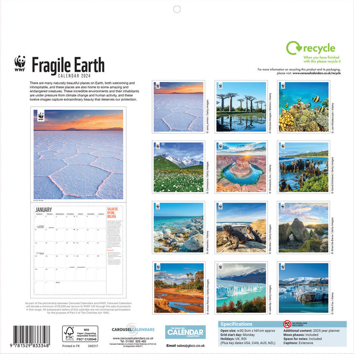2024 WWF Fragile Earth Wall Calendar — Calendar Club