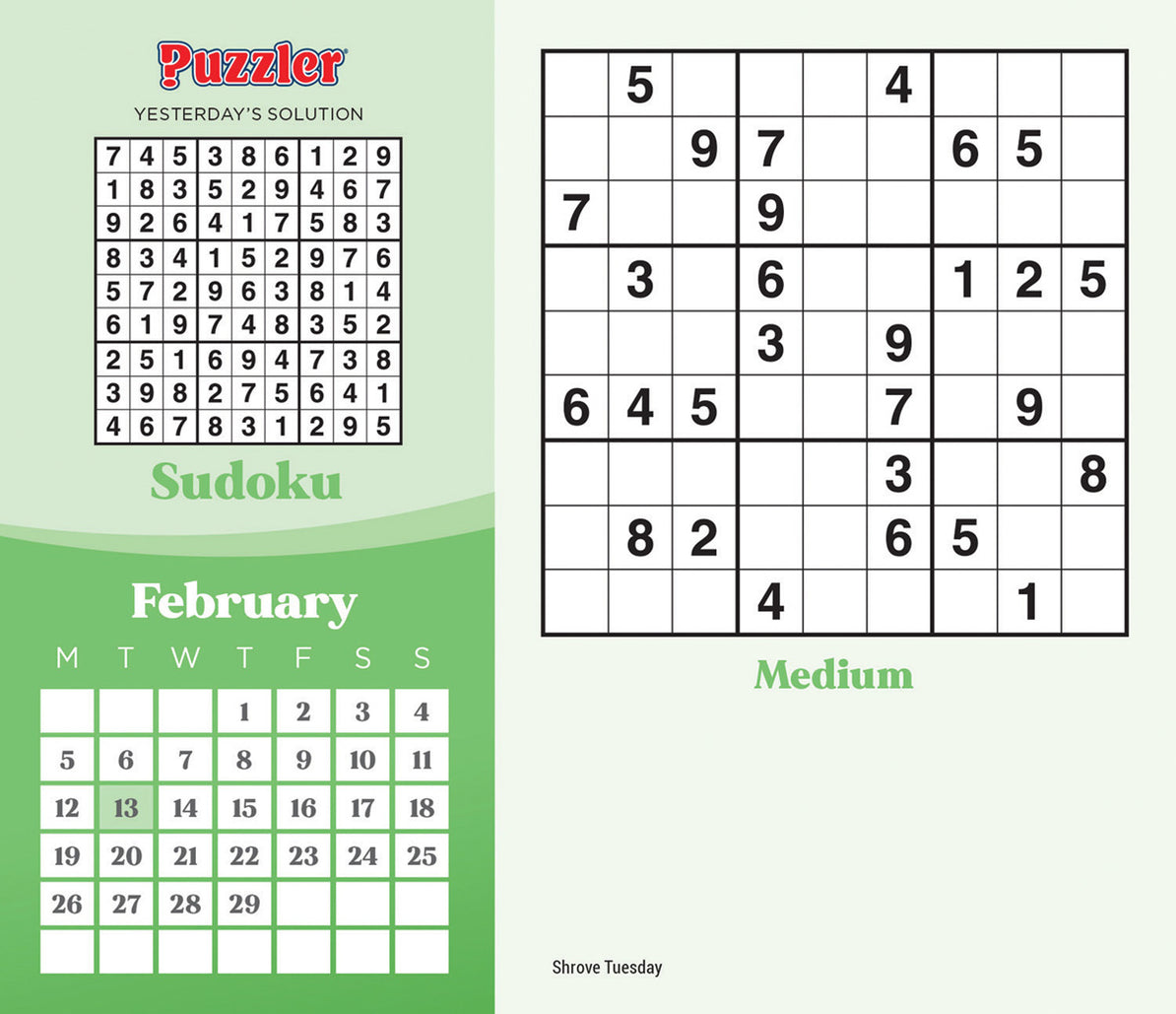 2024 Sudoku Puzzler PageADay — Calendar Club