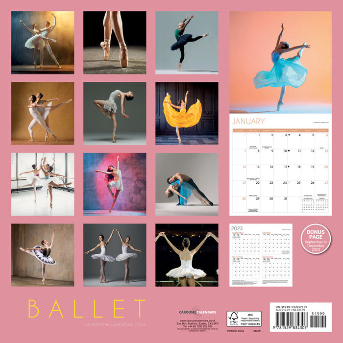 2024 Ballet Wall Calendar