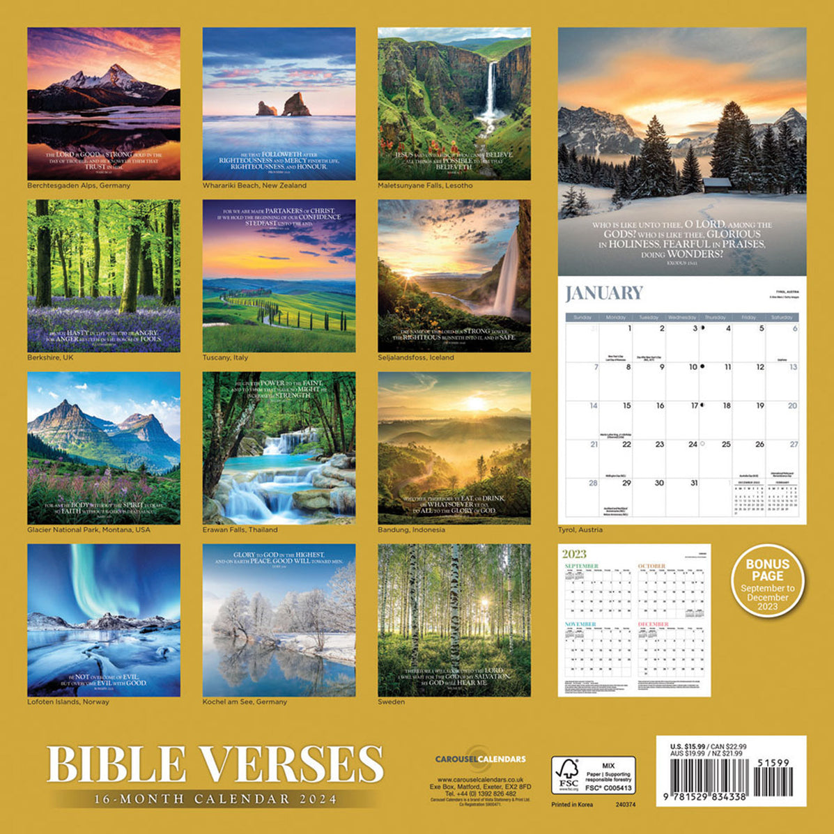 2024 Bible Verses Wall Calendar Calendar Club