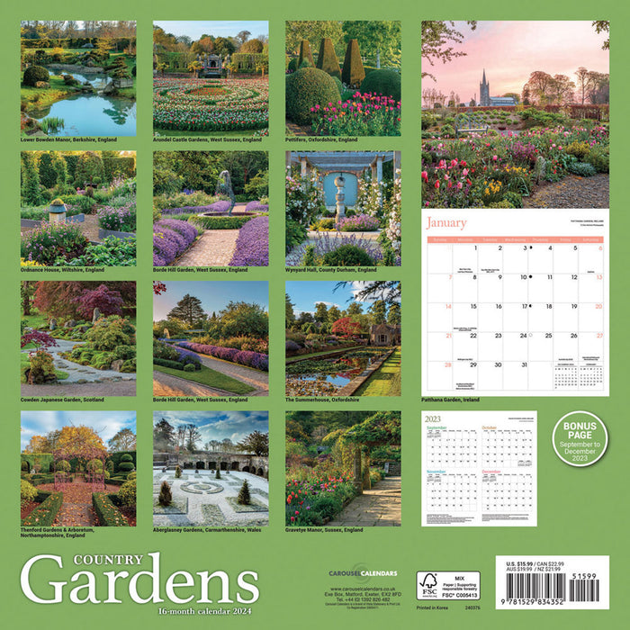 2024 Country Gardens Wall Calendar