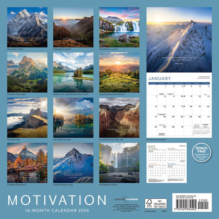 2024 Motivation Wall Calendar