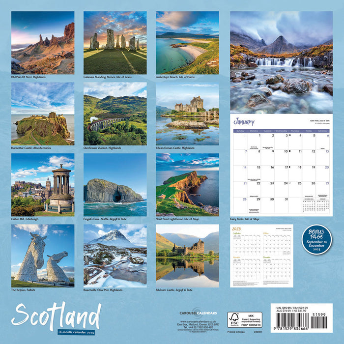2024 Scotland Wall Calendar