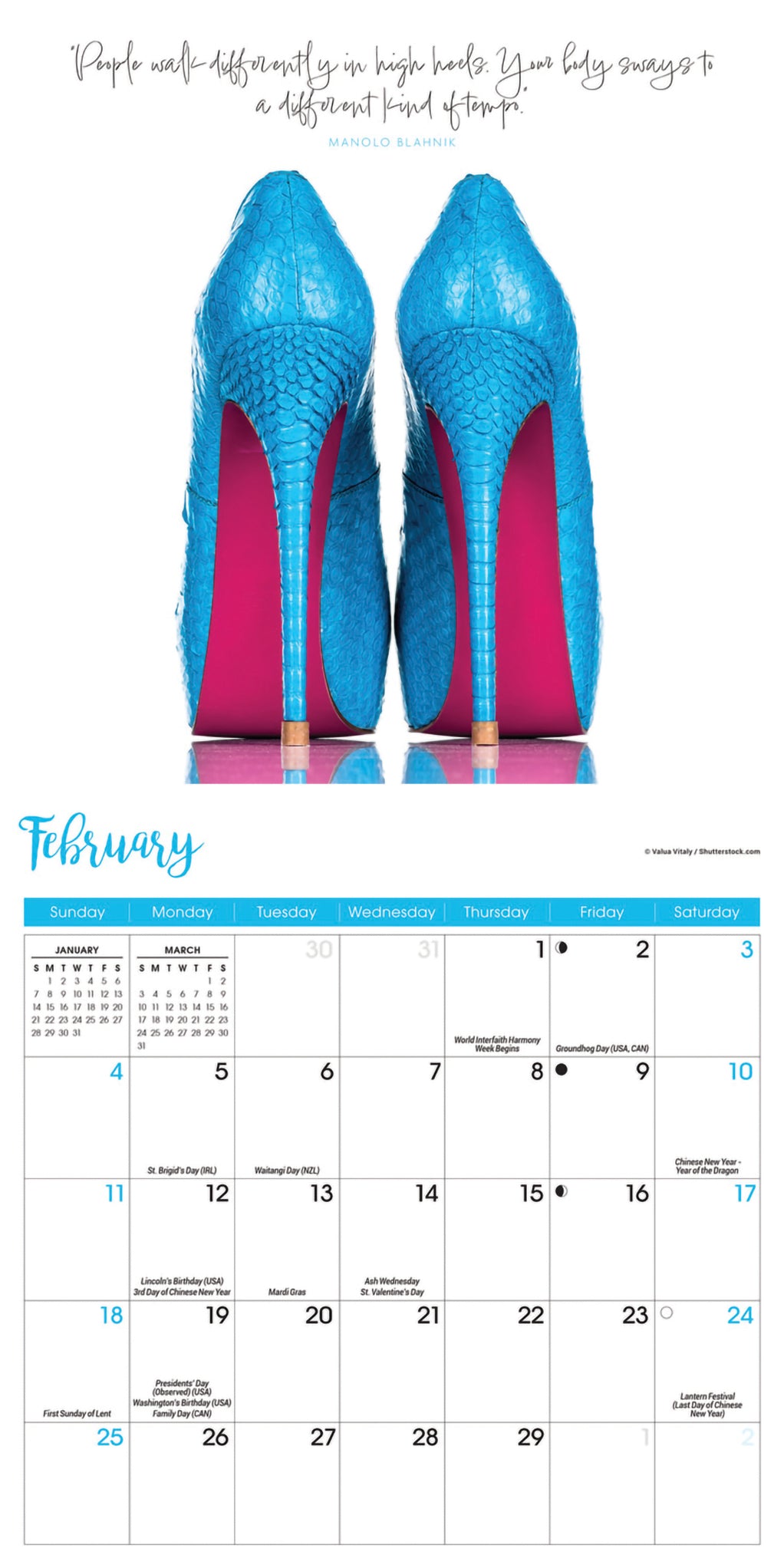 2024 Shoes Mini Wall Calendar — Calendar Club