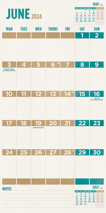 2024 Large Type Wall Calendar