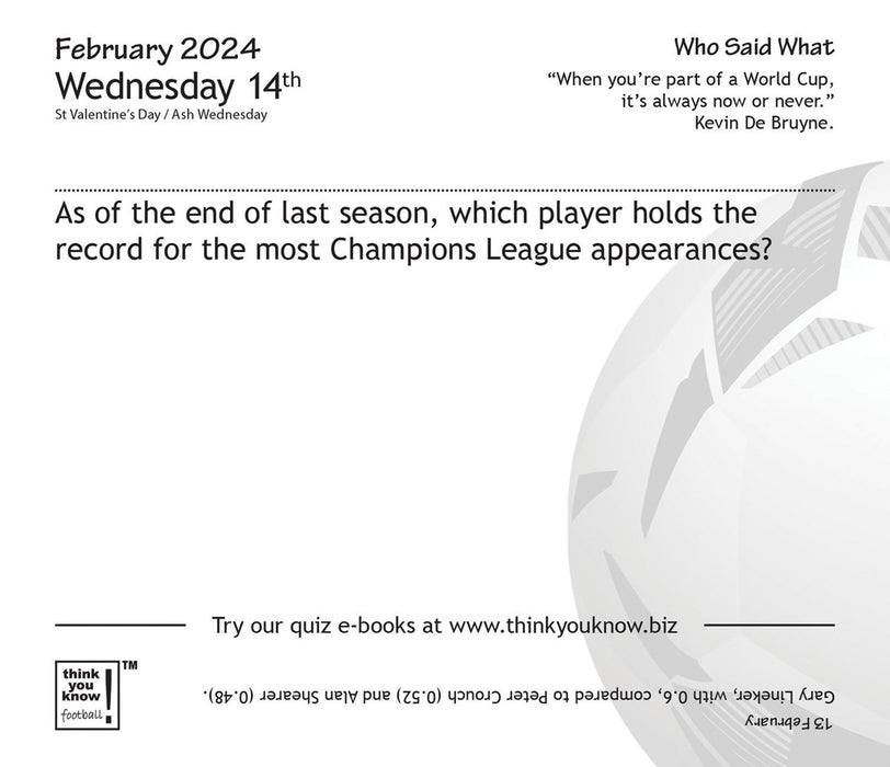 2024 Think You Know Football Page-A-Day