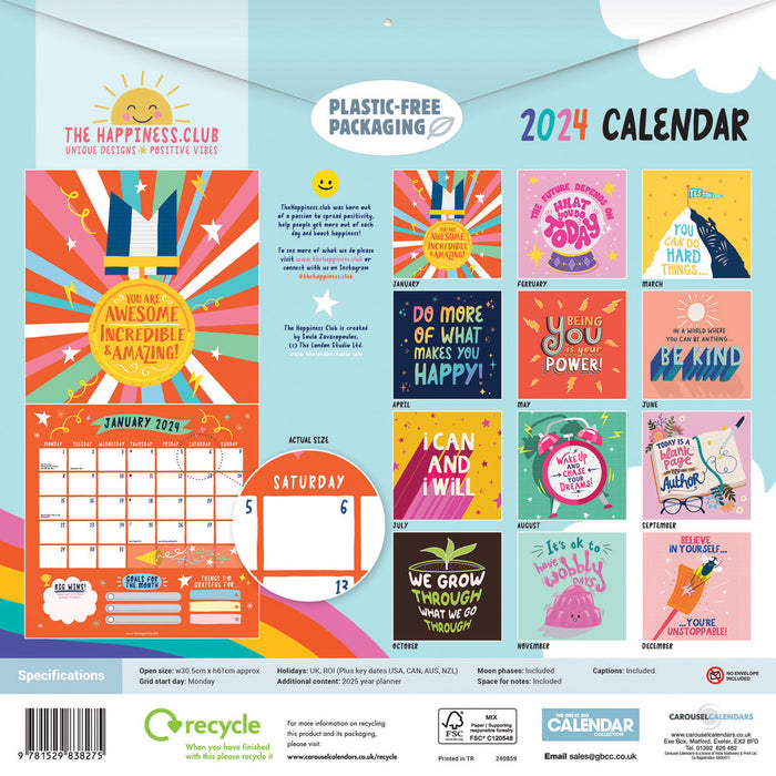 2024 The Happiness Club Wall Calendar
