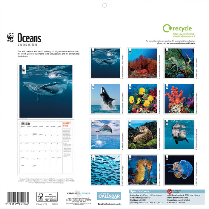 2025 WWF Oceans Wall Calendar