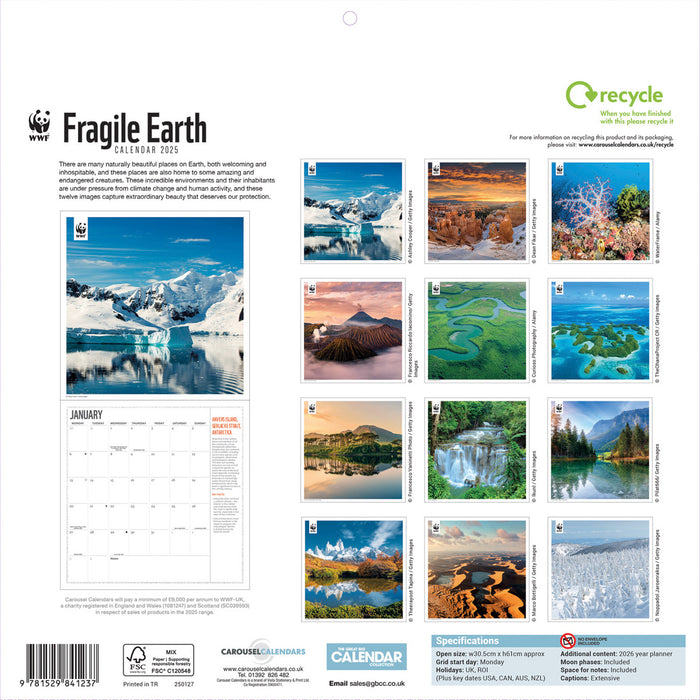 2025 WWF Fragile Earth Wall Calendar