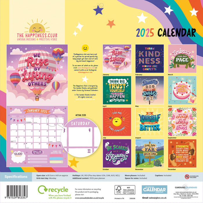 2025 The Happiness Club Wall Calendar