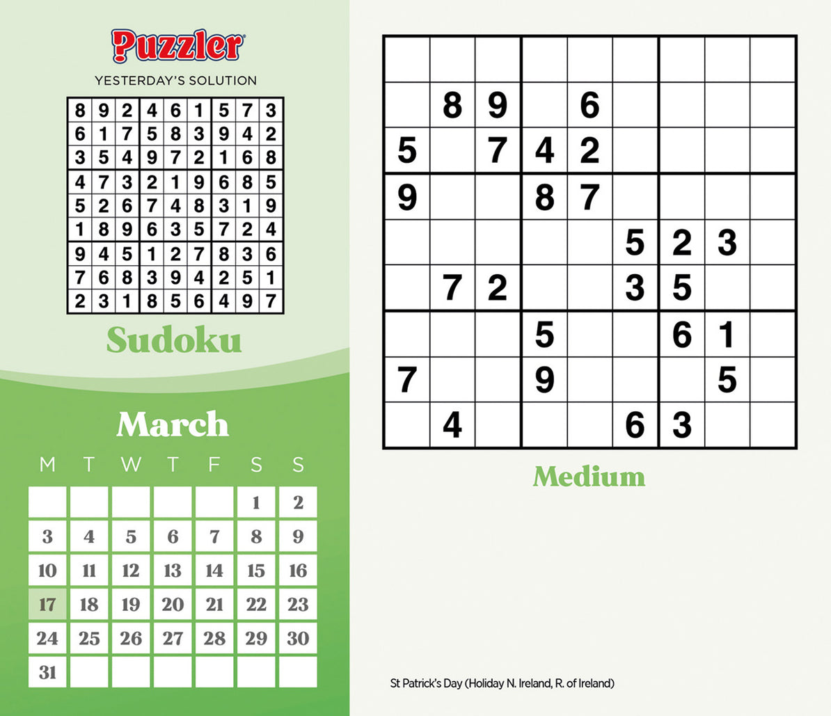 Calendar Club 2025 Sudoku PageADay Calendar Calendar Club 2025 Sudoku PageADay Calendar