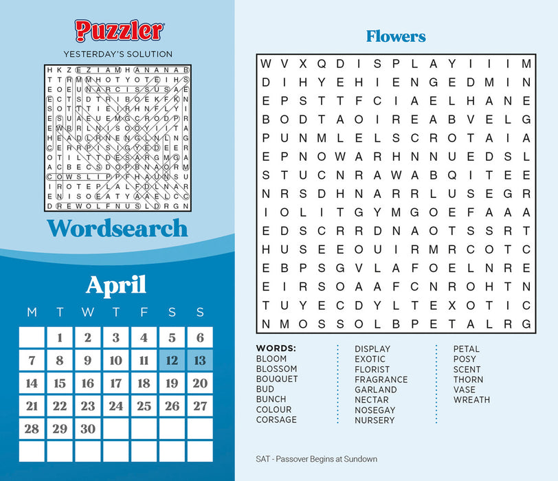 2025 Word Search Page-A-Day Calendar