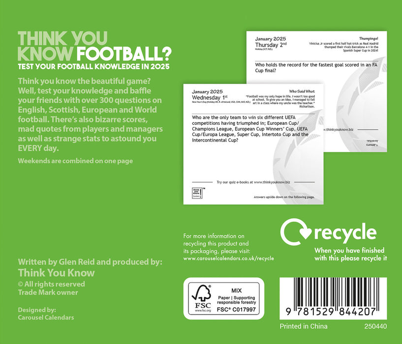 2025 Think You Know Football Page-A-Day Calendar