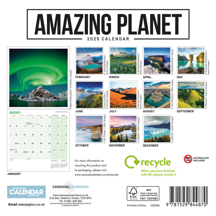 2025 Amazing Planet Mini Wall Calendar