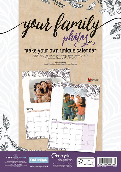2025 Your Family Photos Wall Calendar