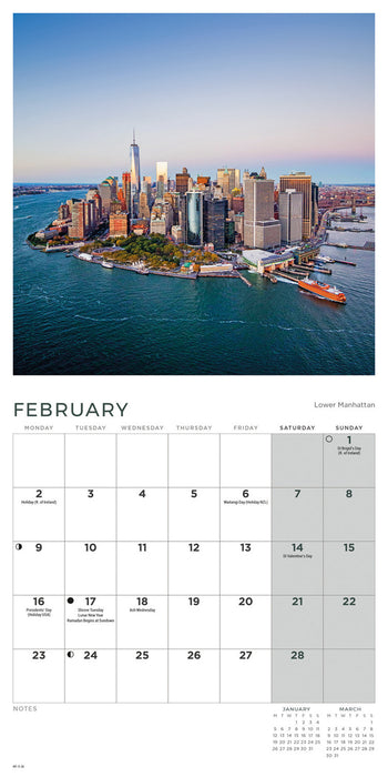 New York 2026 Mini Wall Calendar