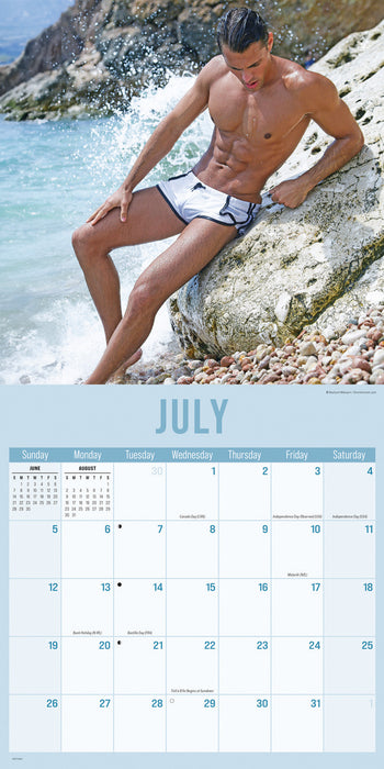 Hunks in Trunks 2026 Square Wall Calendar