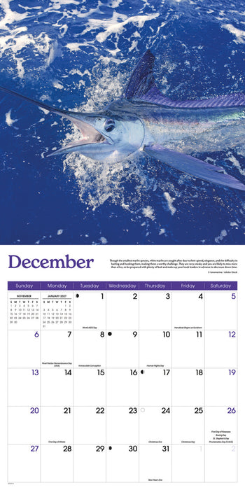 Gone Fishing 2026 Square Wall Calendar