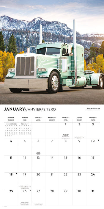 Trucks 2026 Square Wall Calendar