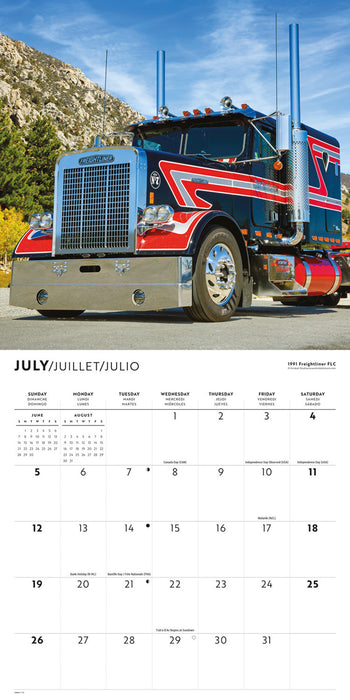 Trucks 2026 Square Wall Calendar