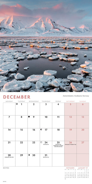 Most Beautiful Places On Earth 2026 Mini Wall Calendar