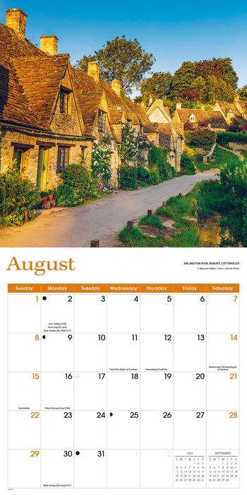 England 2027 Square Wall Calendar