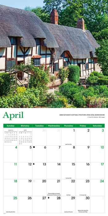 England 2027 Square Wall Calendar