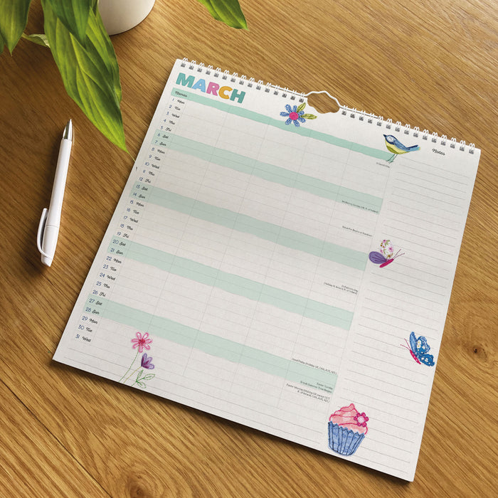 Mums Fabric Household 2027 Square Wall Calendar