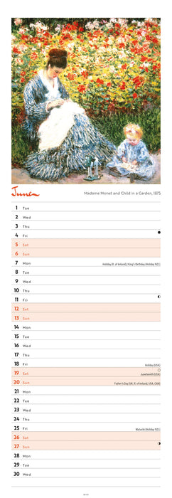 Monet Claude 2027 Slimline Wall Calendar