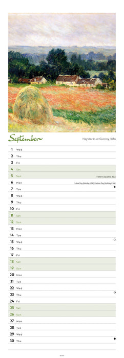 Monet Claude 2027 Slimline Wall Calendar