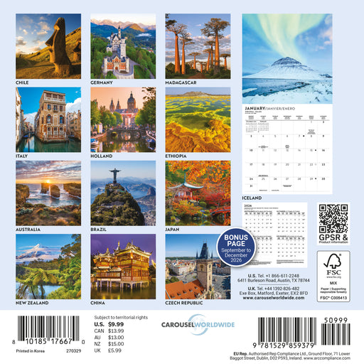 Passport to the World 2027 Mini Wall Calendar