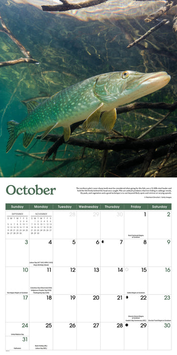 Gone Fishing 2027 Square Wall Calendar