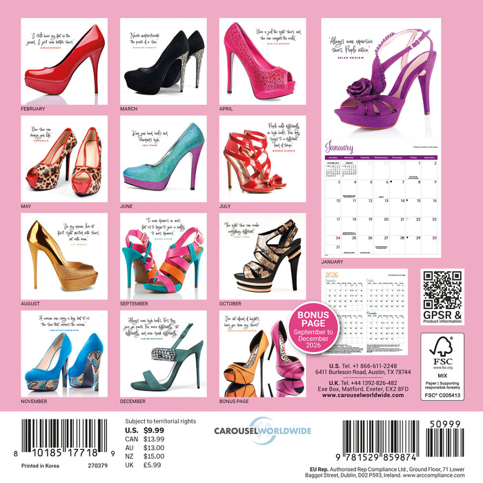 Shoes 2027 Mini Wall Calendar