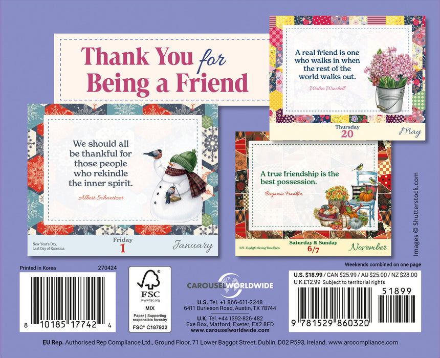 Thank You for Being a Friend 2027 Page-A-Day Calendar
