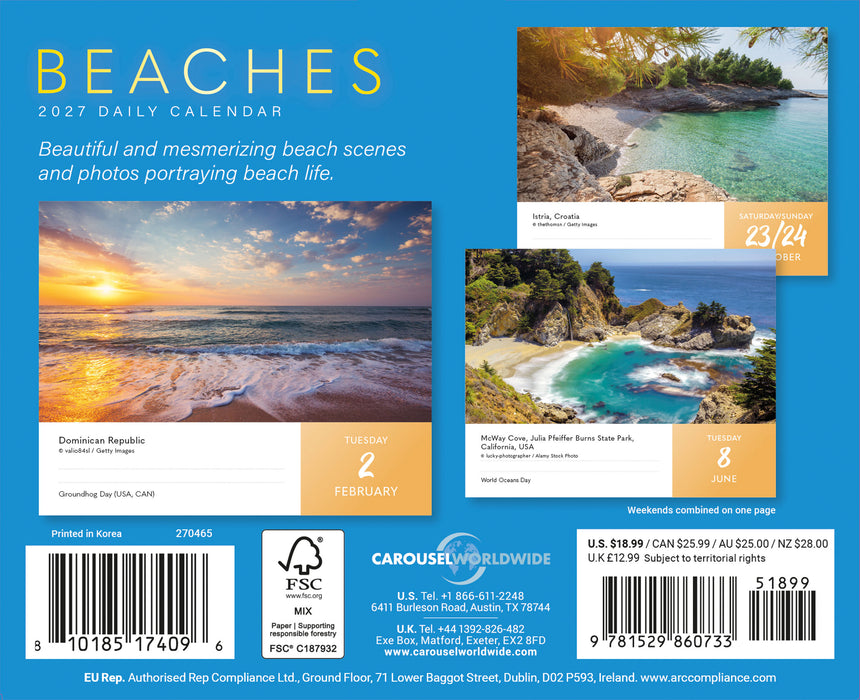 Beaches 2027 Page-A-Day Calendar