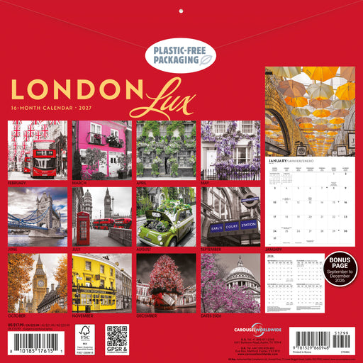 London Lux 2027 Square Wall Calendar