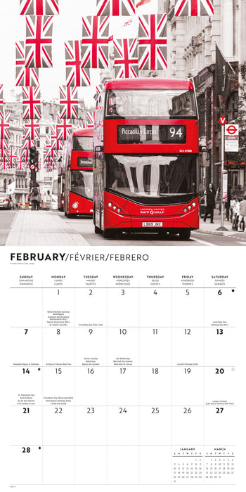London Lux 2027 Square Wall Calendar