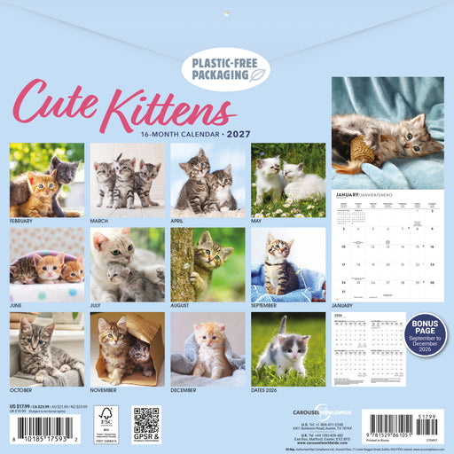 Kittens Cute 2027 Square Wall Calendar