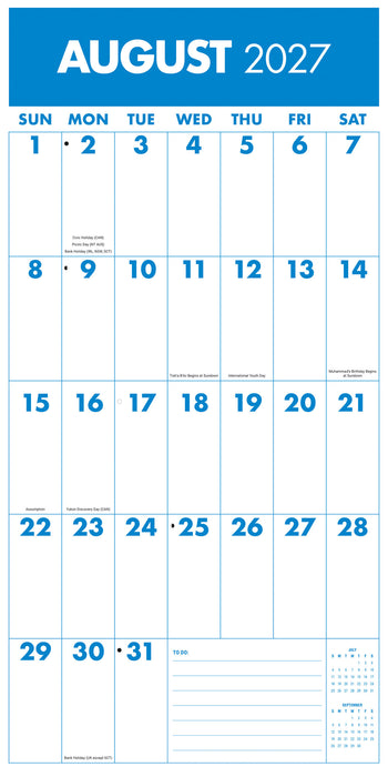 Mega Grid 2027 Square Wall Calendar