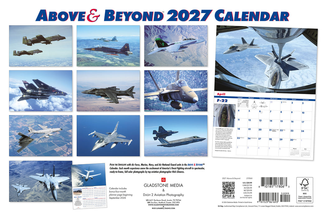 Above and Beyond 2027 Large Wall Calendar