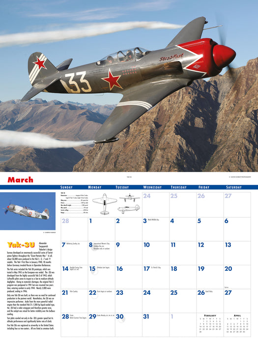 Golden Age of Flight 2027 Large Wall Calendar