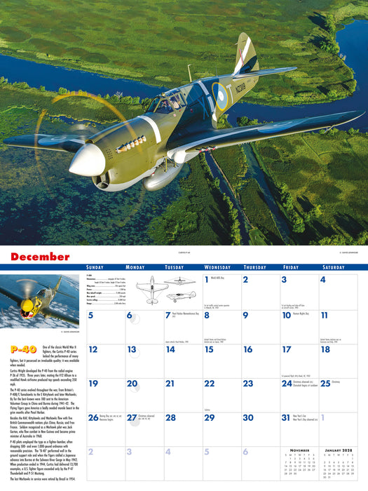 Golden Age of Flight 2027 Large Wall Calendar