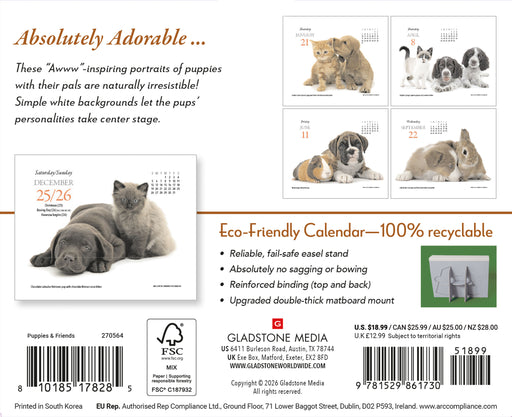 Puppies and Friends 2027 Page-A-Day Calendar